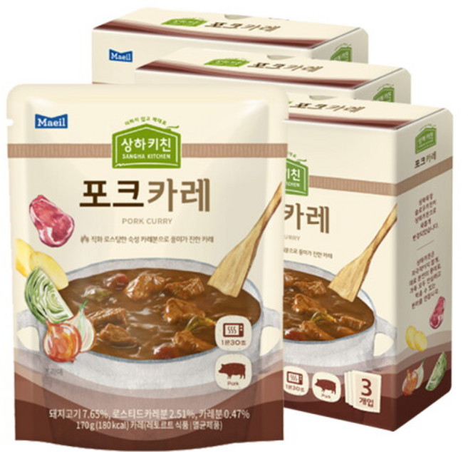 상하키친 포크 카레, 170g, 9개