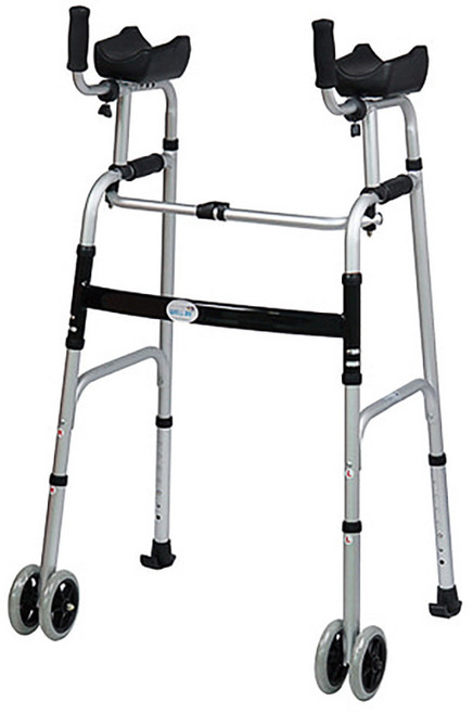 웰비 손잡이형 접이식 바퀴워커 팔받침 보행차, 1개