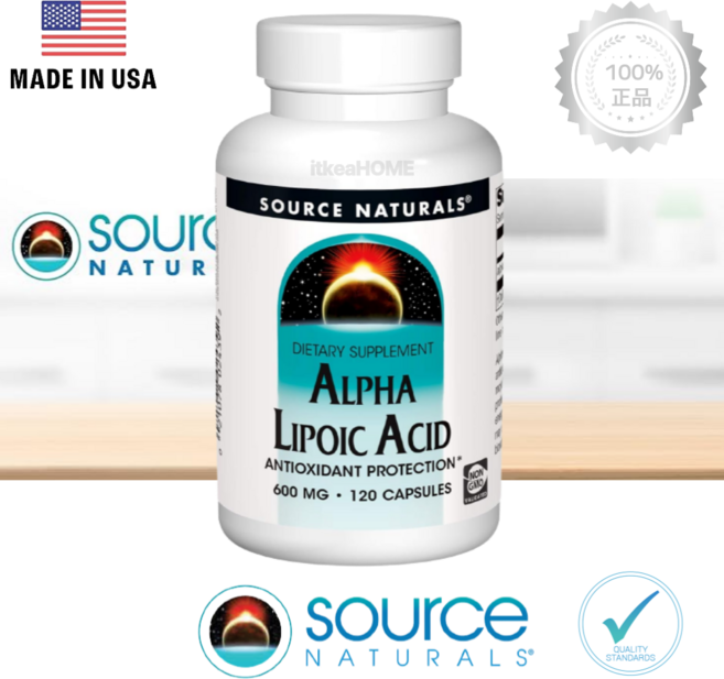 소스내추럴스 대용량 Alpha Lipoic Acid 600mg 120캡슐 알파 리포산 리포익산, 1개, 120정