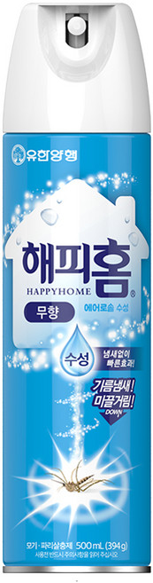 해피홈 유한양행 에어로솔 수성 살충제 무향, 350ml, 1개