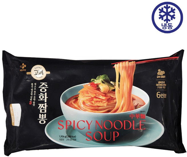 코스트코 CJ 고메 중화짬뽕 냉동 해산물 오징어 청경채 표고버섯 야채 짬뽕 간편식 식사대용 중식 혼밥 한끼, 326g, 6개