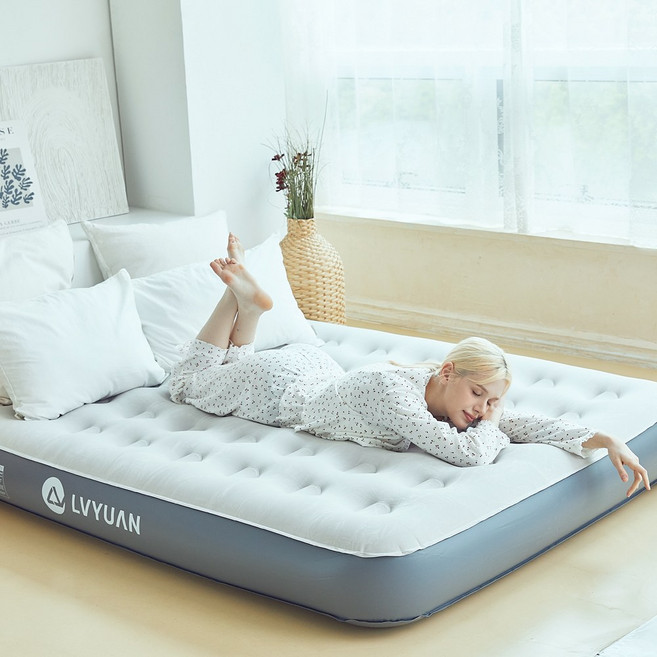 루앤 프리미엄 에어매트 캠핑용 자충매트 야외 휴대용 매트리스 펌프 내장형