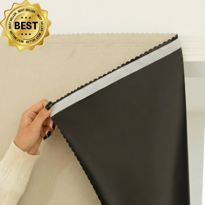 아우로마르 완벽 빛차단 붙이는 암막 커튼 무타공 밸크로 찍찍이 열기차단