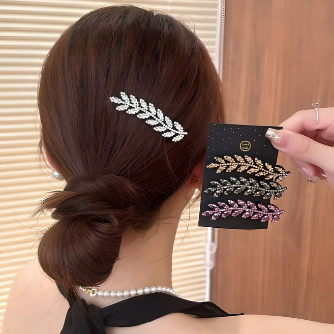 라일리 리프 큐빅 포인트 집게핀 4개 세트