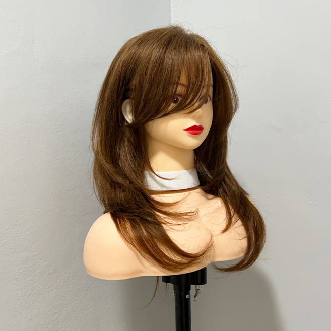 [앤첼라코] 엘리트 95%인모 19인치 연습용 통가발, 1개, 블랙 (메이크업)