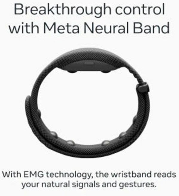 Ray-Ban Meta 디스플레이 AI 안경 + Neural Band, size 2, Large