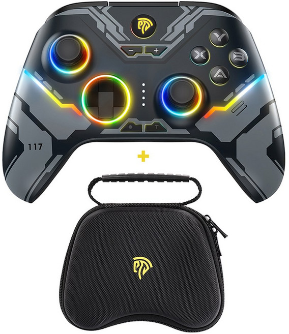 EASYSMX X15 RGB 게임 전화 컨트롤러 블루투스 효과 TV와 매핑 스위치 호환 PC 윈도우 게임패드 가능 무선, X15 Mecha Case, 1개