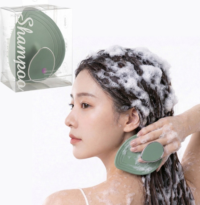 원앤미 샴푸 두피 마사지기 브러쉬, 1개, 그린