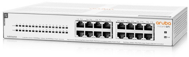 HPE 아루바 1430 16G POE 16포트 스위칭허브 R8R48A