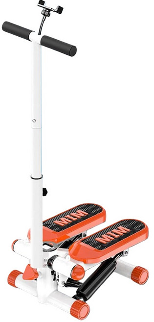 多功能扶手踏步機，上下踏步左右扭腰，耐磨足底按摩板, 橙色