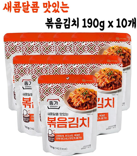 새콤달콤 맛있는 종가집 볶음김치 190g 묶음, 10개