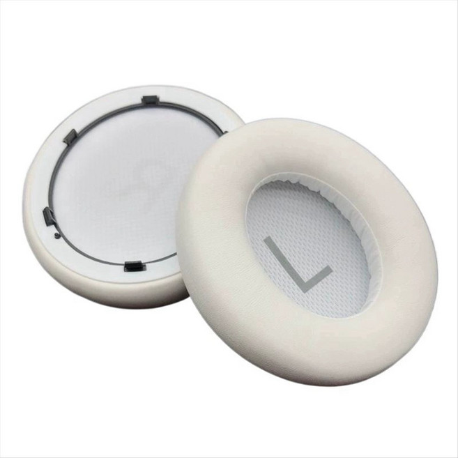 Anker Soundcore Space Q45 단백질 가죽 헤드폰 이어 패드 헤드셋 이어 쿠션 수리 부품과 호환용 교체 용 이어 패드, 03 White Protein Skin