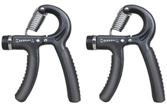 웰럽 프리미엄 경찰 소방 손악력기 5~60kg 악력기, 블랙(2개입), 2개