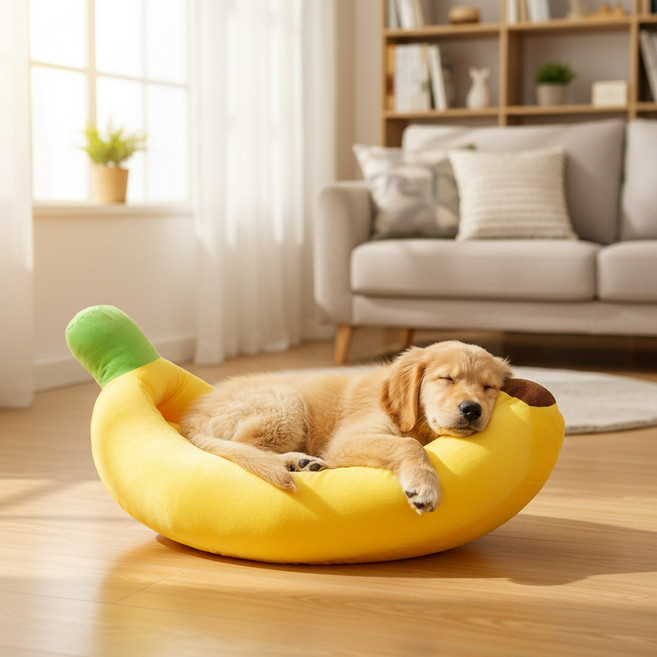 강아지침대 고양이침대 바나나침대 바나나방석 바나나쿠션, 1개, 바나나