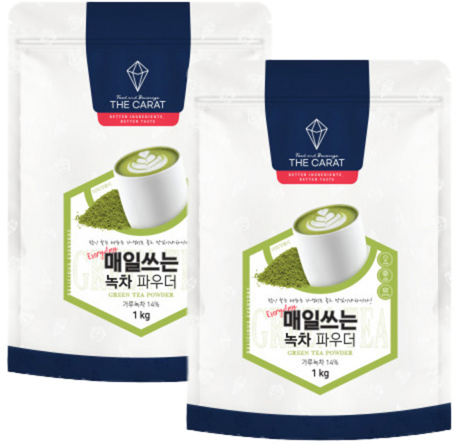 더캐럿 매일쓰는 녹차 파우더 1kg 2개세트, 2개, 1개입