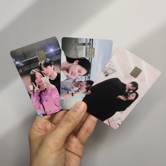 [1+1] 카드 스티커 주문제작 신용 체크 교통 꾸미기 맞춤 커스텀 카꾸, 교통카드(ic칩없는경우), 세로, 광택