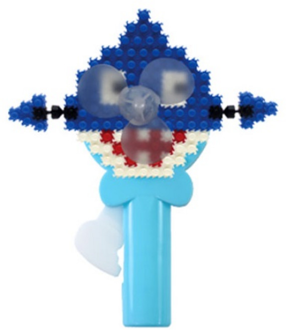 툭툭블럭 손 선풍기 만들기 세트 5종 교육용 핸디 미니 선풍기 블럭도안 포함, 1개, 색상혼합 꼬마상어