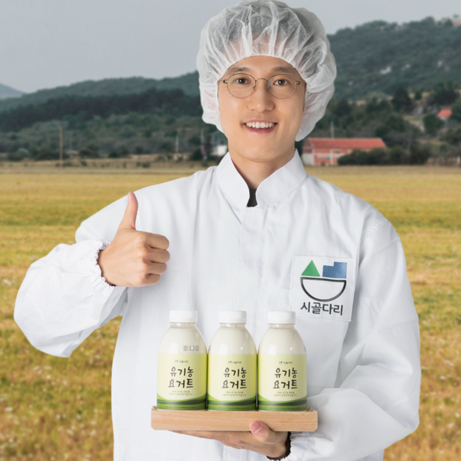 시골다리 유기농 요거트 수제 플레인 요거트, 6개, 500ml