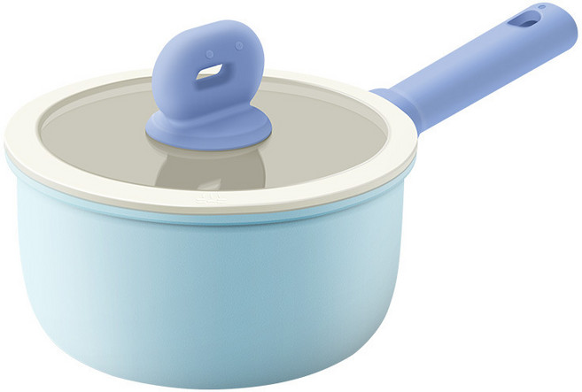 ALLILIO 세라믹 밀크팬 IH 인덕션 편수냄비 가스용 milk pot, 1개, 블루, 18cm