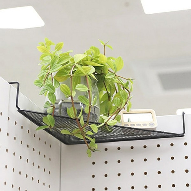 회사 사무실 데스크 사무용품 화분 보관 메탈 선반 파티션 코너랙, 화이트