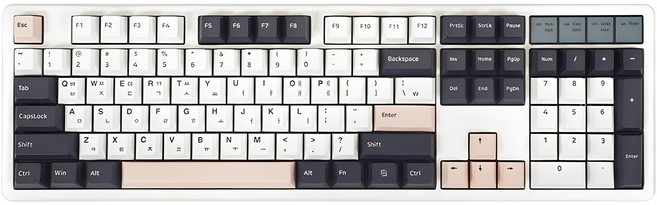 큐센 풀윤활 가스켓 유무선 기계식 키보드, 화이트, Q104 PBT, 애플민트축