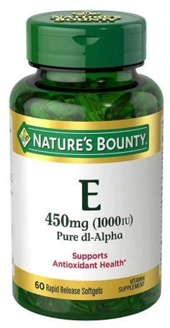 1+1 네이처스바운티 비타민E 1000IU 60 소프트젤 속방정 알파 토코페롤 글루텐프리, 2개, 60정 - 쿠팡
