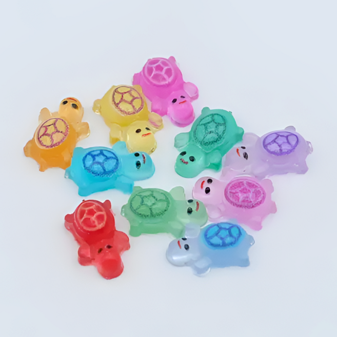 LETOJ 테라리움 소품 미니 야광 피규어 꼬마터틀, 1개