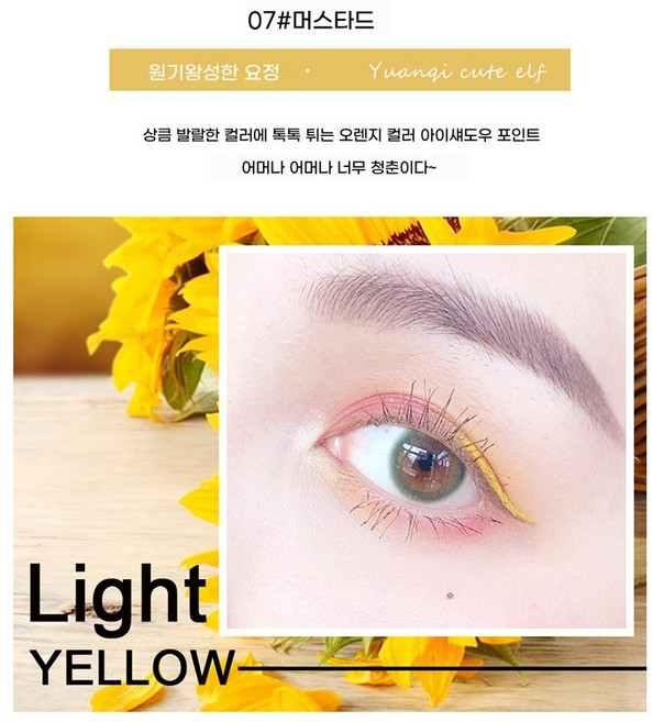 1/1+1 컬러 리퀴드 아이라이너 / 지속력 좋은 / 스머지 방지 / 메이크업 필수템, 1개, 07#머스타드