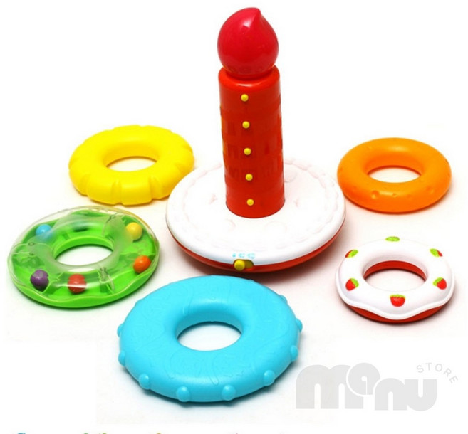 [삼마누] 돌선물 조카선물 유아선물 윈펀 반짝반짝 케이크 링 쌓기, 1개