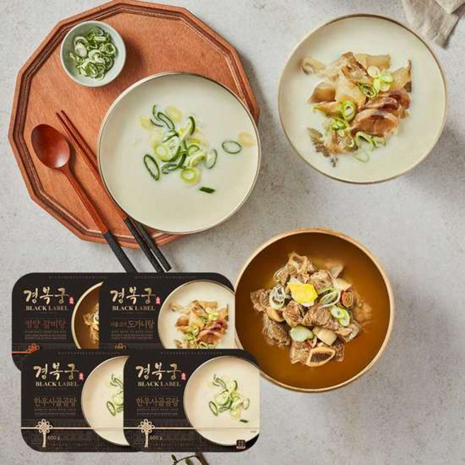 경복궁 으뜸구성(영양갈비탕+사골고기도가니탕+한우사골곰탕2팩), 600g, 4개