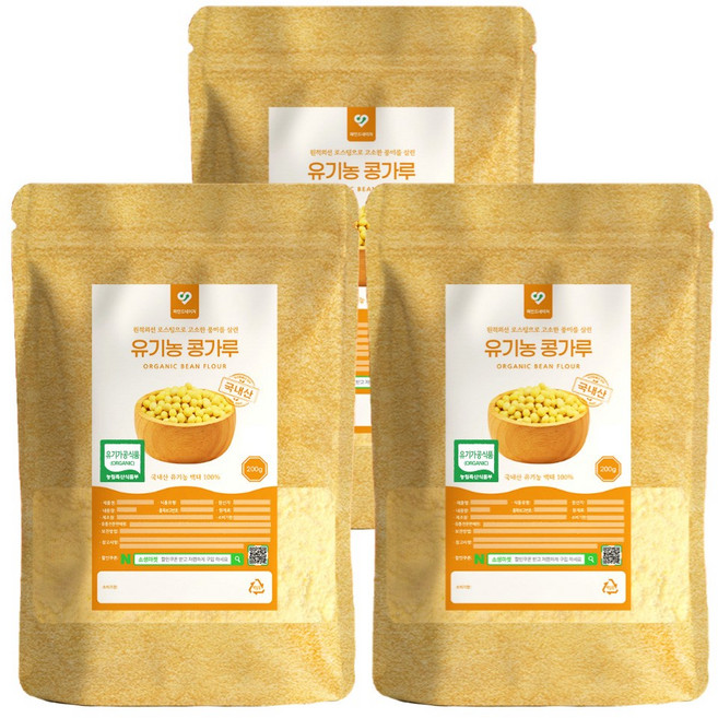 파인드네이처 국산 유기농 볶음 백태 콩가루 이유식 콩고물 식사대용 선식 200g, 3개