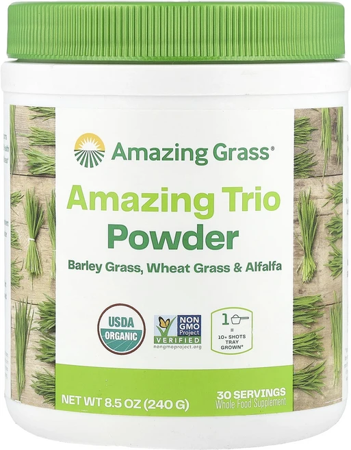 어메이징 그래스 트리오 위드 새싹보리 밀싹 알팔파 30 서빙 240g, 5개 - 쿠팡