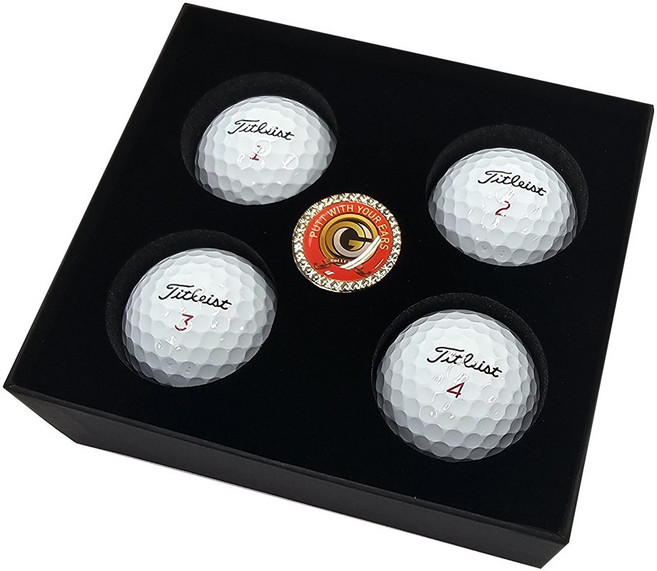 PROV1X 브이원엑스 4구 볼마커 고급하드케이스 골프공선물 세트 홀인원기념품, 1개, 4개입