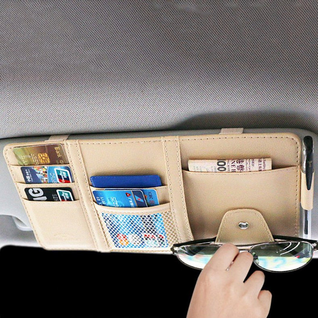 우블리스 차량용 썬바이저 수납 포켓 2P, 베이지1P+베이지1P