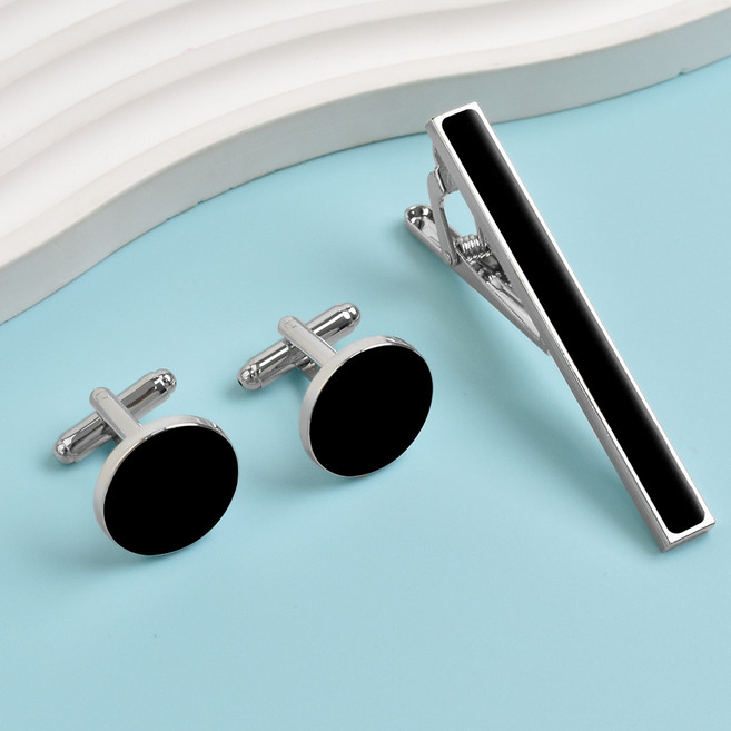 비즈니스 정장용 커프스링크 & 타이클립 세트
