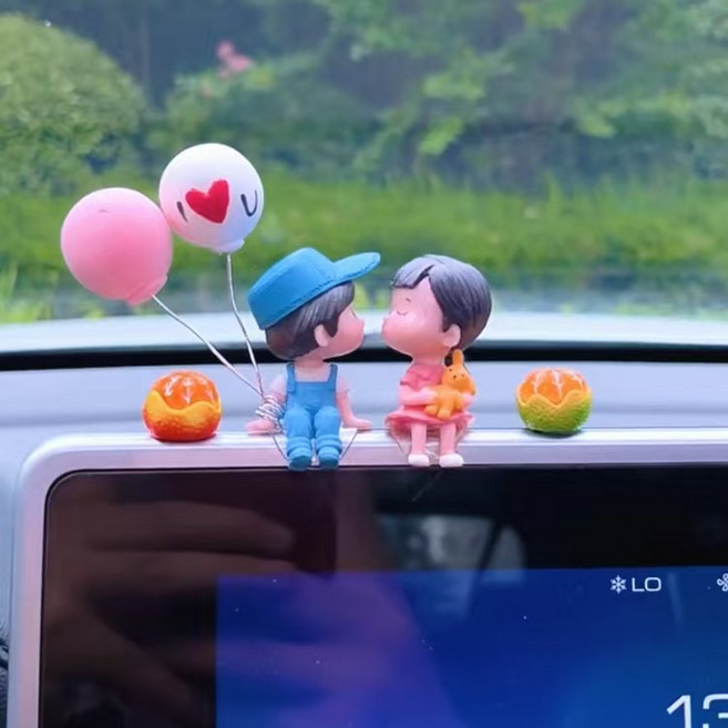 자동차 커플 피겨 소품 인테리어 소품, 1개, 귤