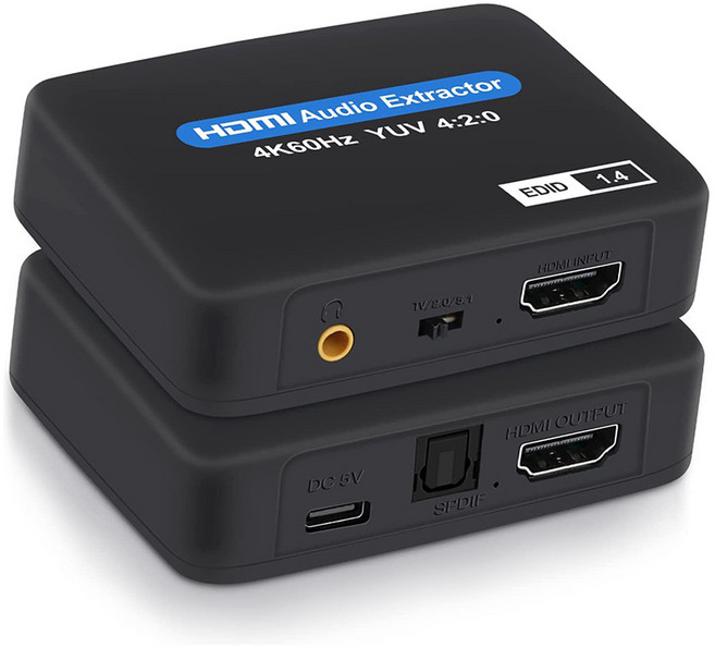 易控王 4K HDMI音訊分離器 HDMI轉HDMI SPDIF 3.5mm, 1個, 50-507-01
