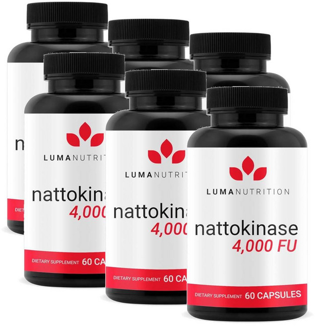 루마 뉴트리션 나토키나제 4000FU 낫토 추출물 캡슐 Luma Nutrition Nattokinase, 6개, 60정
