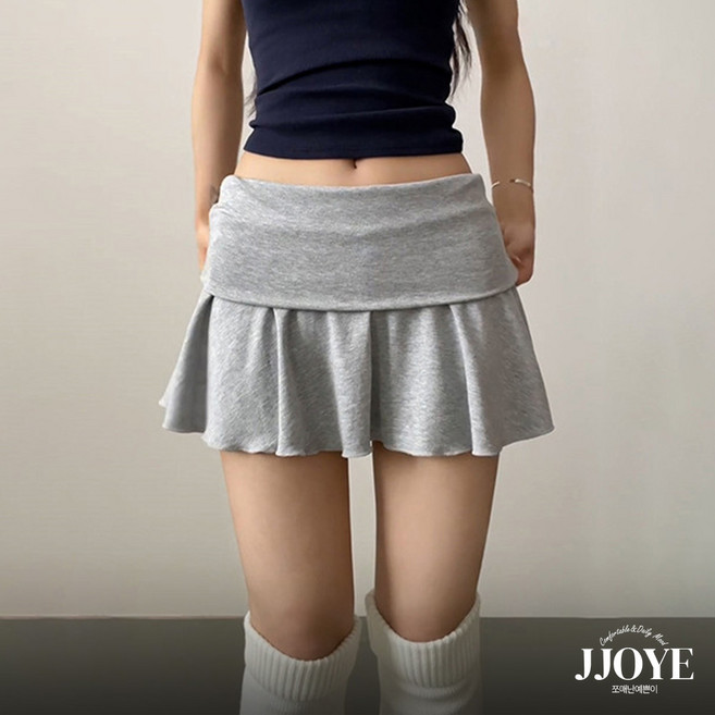 쪼예 [속바지안감] 허리셔링밴딩 플레어 테니스 미니 스커트