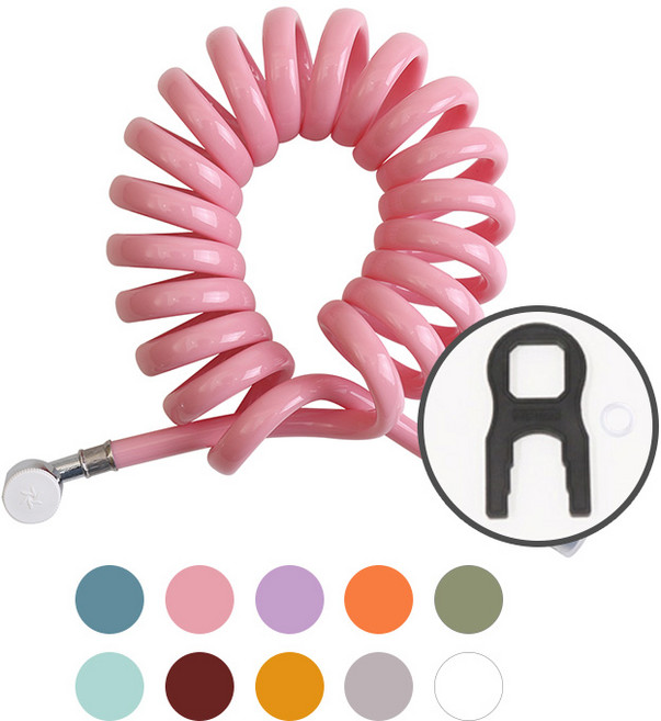 아쿠아듀오 물때X꼬임방지 스프링 샤워호스 3m (미니스패너 증정), 그레이, 1개