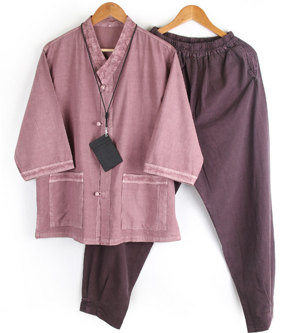 여름 시원한 면100% 남녀공용 V넥 개량한복 캐주얼 남자생활한복 여름한복세트