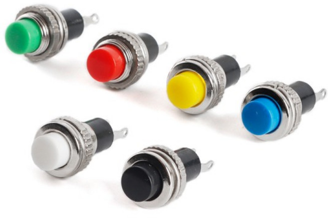 6Pcs 10mm DS-316 잠금없는 셀프 리셋 초인종 푸시 버튼 스위치 순간 OFF (ON), 03 YELLOW, 02 DS314 Momentary