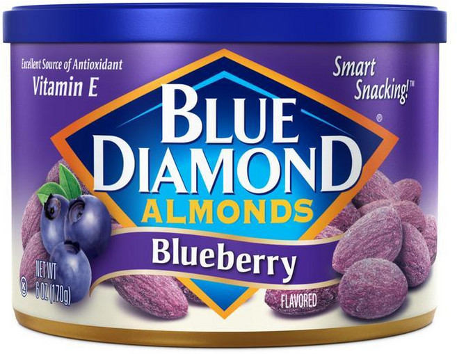 Blue Diamond 블루 다이아몬드 아몬드 클래식 블루베리 맛 스낵 너트 170g 캔, 1개