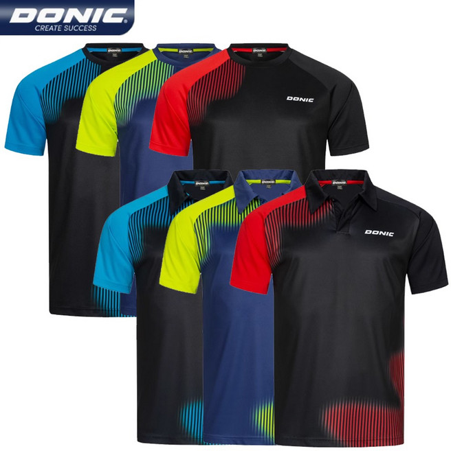 도닉 DONIC 남여공용 탁구복 피크 반팔 티셔츠 동호회 유니폼 강습 입문 빅사이즈