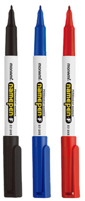 [위니즈] 모나미 네임펜 F 중간글씨용 3색 세트, 2세트, 흑색,적색,청색