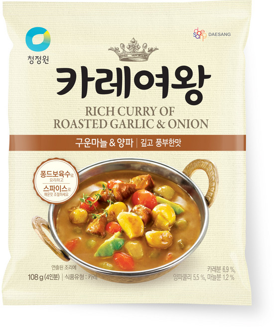 카레여왕 구운마늘 양파 청정원, 108g, 1개