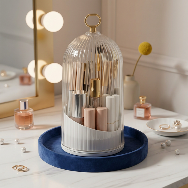 담하온 먼지 차단 회전형 칸막이 브러쉬 보관함, 1개, 화이트