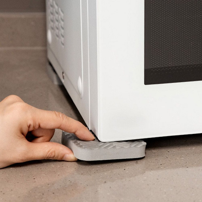 충격 진동흡수 받침대 운동기구 가구 세탁기 패드 층간소음방지 에어컨 패드 이사용품 실외기 가구 장농, 사각형_검정색 4p