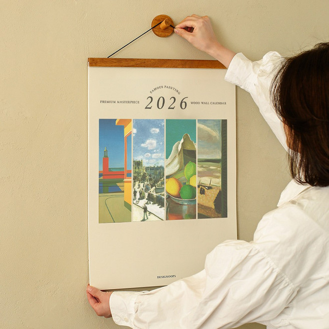 2026년 명화 우드 벽걸이달력 XL 2026 대형 캘린더 앙리마티스, 없음, 1개, 2026 명화 XL : 내추럴