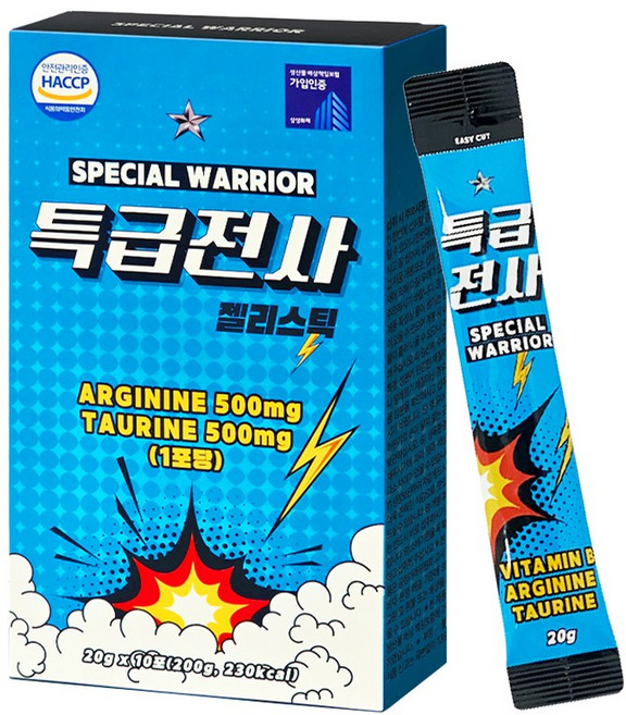 특급전사 헬스장 운동전후 피로회복 에너지 부스터 젤리스틱, 10개, 20g